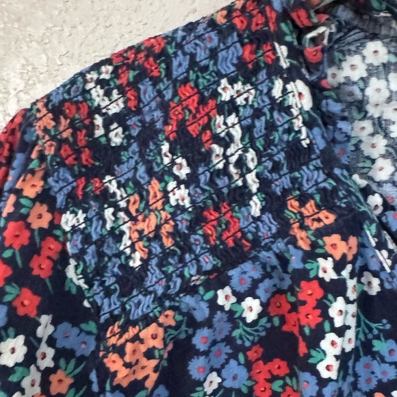 St. John's Bay Blue and Red Long Sleeve Blouse with Notched Collar - Picture 6 of 6